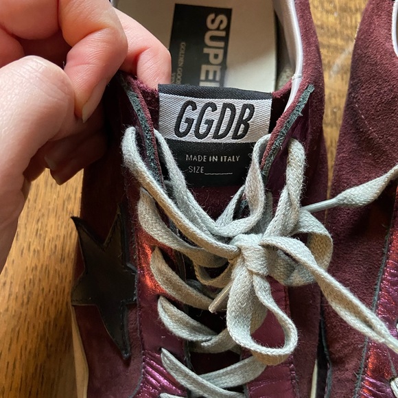GOLDEN GOOSE Authentic Maroon Super Star Classic Low Top Sneaker. Size 39 (9 US) - Picture 6 of 8